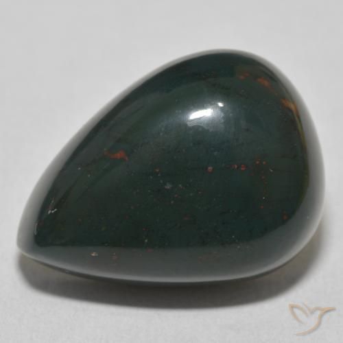32.84ct 天然 多色绿色 鸡血石, 梨形, 不透明