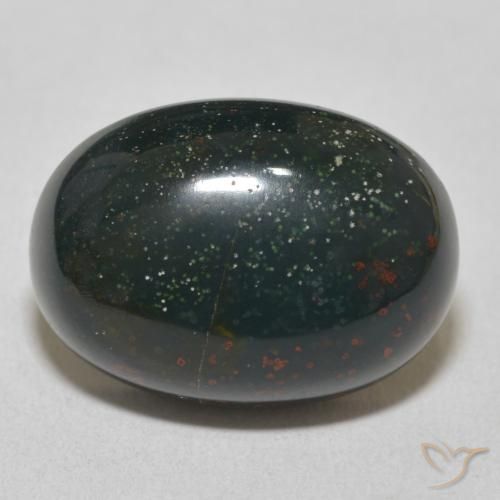 16.56ct 天然 森林绿 鸡血石, 椭圆形, 不透明