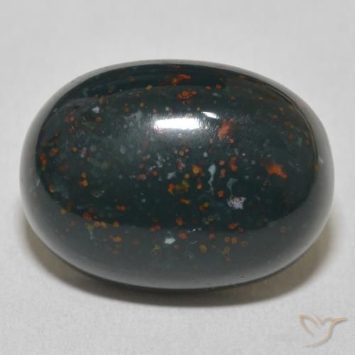 19.08ct 天然 森林绿 鸡血石, 椭圆形, 不透明