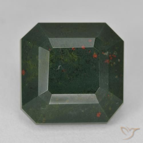 17.25ct 天然 森林绿 鸡血石, 祖母绿式切割, 不透明