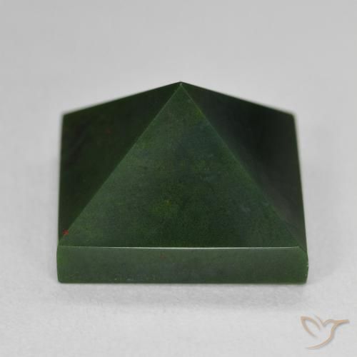 14.38ct 天然 森林绿 鸡血石, 正方形, 不透明