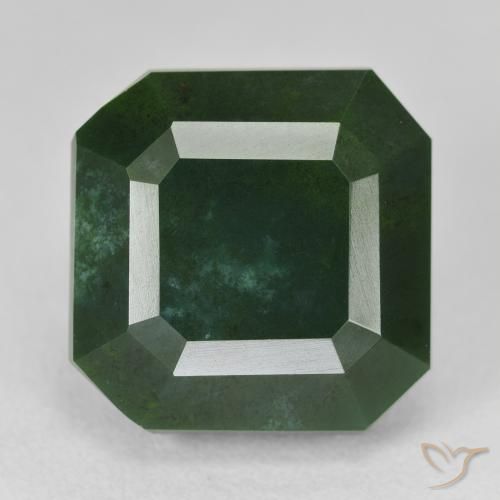 18.72ct 天然 暗绿色 鸡血石, 祖母绿式切割, 不透明