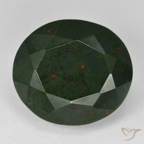 23.63ct 天然 森林绿 鸡血石, 椭圆形, 不透明