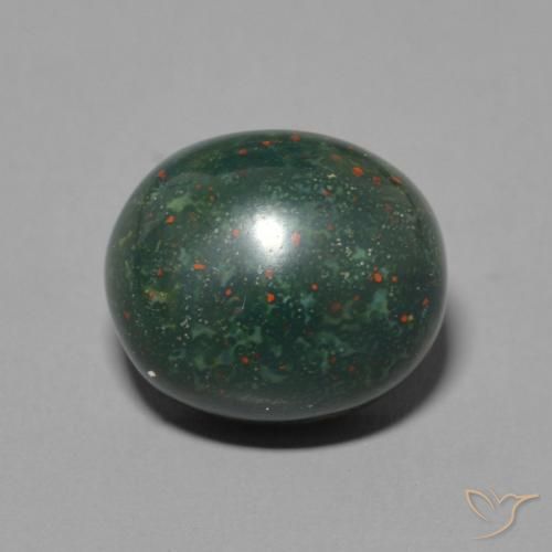 6.07ct 天然 多色绿色 鸡血石, 椭圆形, 不透明