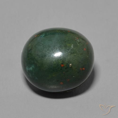 6.59ct 天然 绿色和红色 鸡血石, 椭圆形, 不透明