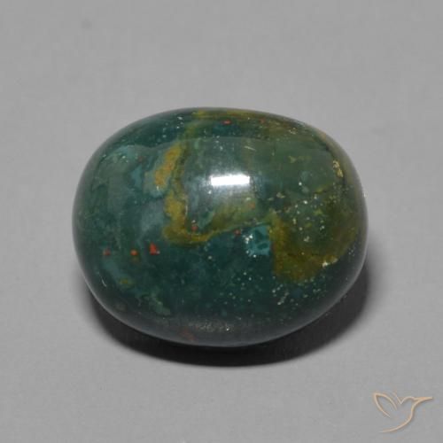 4.64ct 天然 暗绿色 鸡血石, 椭圆形, 不透明
