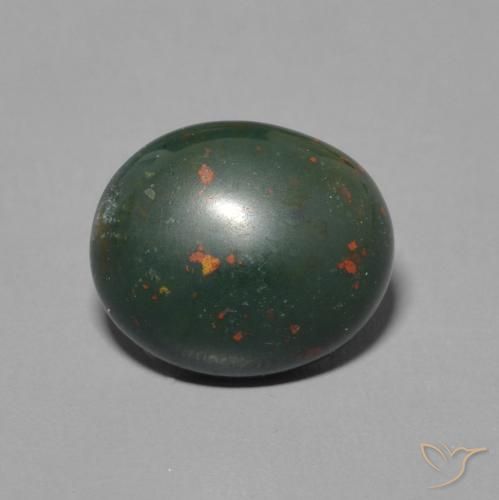 2.25ct 天然 绿色和红色 鸡血石, 椭圆形, 不透明, Photo A