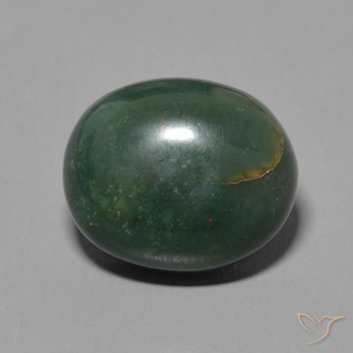 5.96ct 天然 中绿色 鸡血石, 椭圆形, 不透明