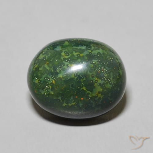4.93ct 天然 深绿色 鸡血石, 椭圆形, 不透明