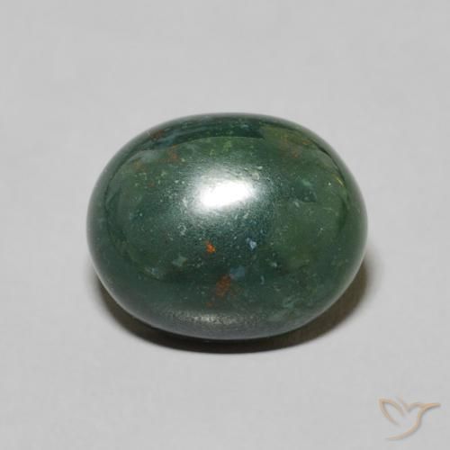 2.45ct 天然 中绿色 鸡血石, 椭圆形, 不透明