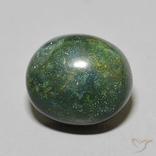 8.18ct 天然 深绿色 鸡血石, 椭圆形, 不透明