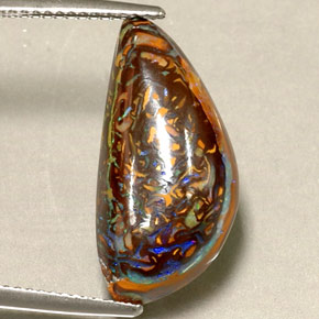 10.16克拉天然多色砾石欧泊，异形，21.4×10.5毫米，不透明