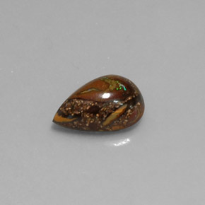 1.88克拉天然多色砾石欧泊，梨形，9.8×6.5毫米，不透明