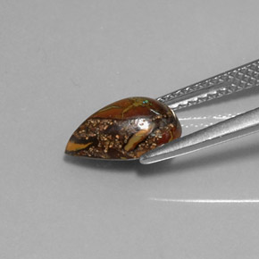 1.88克拉天然多色砾石欧泊，梨形，9.8×6.5毫米，不透明
