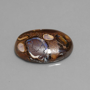 9.28克拉天然多色砾石欧泊，椭圆形切割，18.8×12.6毫米，不透明