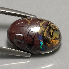 6.95克拉天然砾背蛋白石，椭圆形切割，不透明