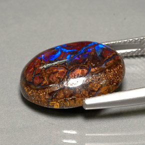 9.88克拉天然砾背蛋白石，椭圆形切割，不透明