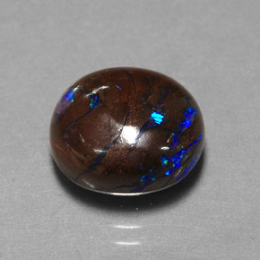 5.30克拉天然多色砾石欧泊，椭圆形切割，10.4×9.7毫米，不透明