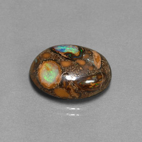 8.41克拉天然多色砾石欧泊，椭圆形切割，15.9×12.1毫米，不透明
