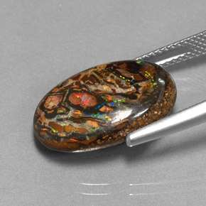 10.67克拉天然砾背蛋白石，椭圆形切割，不透明