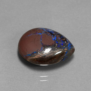 10.37克拉天然多色砾石欧泊，梨形，16.6×13.4毫米，不透明