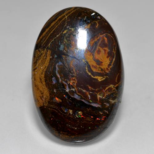 33.36克拉天然多色砾石欧泊，椭圆形切割，28.1×19毫米，不透明
