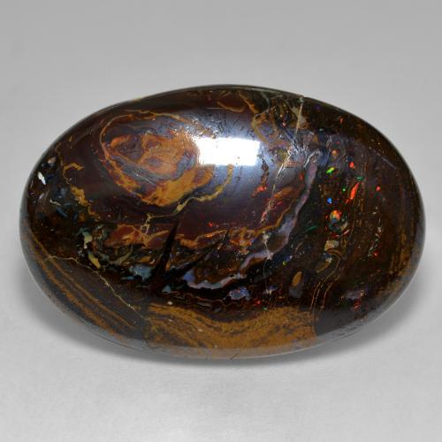 33.36克拉天然多色砾石欧泊，椭圆形切割，28.1×19毫米，不透明