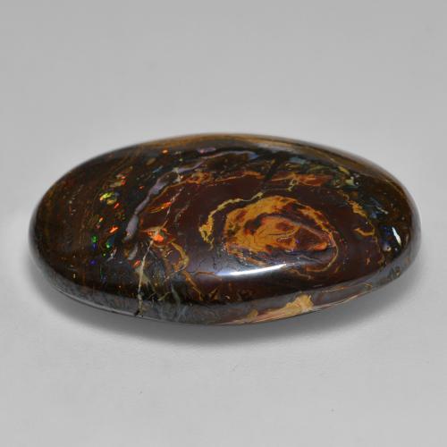33.36克拉天然多色砾石欧泊，椭圆形切割，28.1×19毫米，不透明