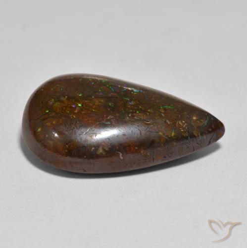 20.74克拉天然多色砾石欧泊，梨形，23.1×15毫米，不透明