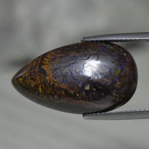 17.27克拉天然多色砾石欧泊，梨形，23.5×13.5毫米，不透明