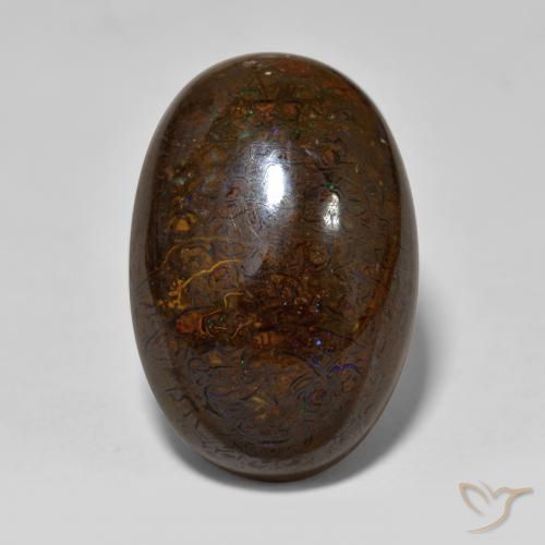 23.34ct 天然 彩色 砾背蛋白石, 椭圆形, 不透明