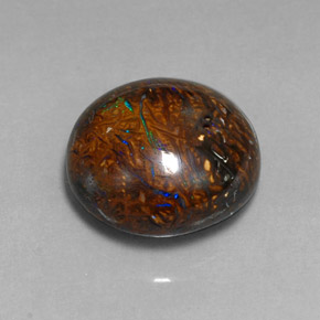 19.70克拉天然多色砾石欧泊，椭圆形切割，17.3×15.9毫米，不透明
