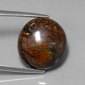 19.70克拉天然多色砾石欧泊，椭圆形切割，17.3×15.9毫米，不透明