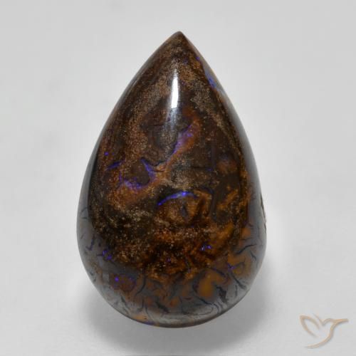 7.81ct 天然 彩色 砾背蛋白石, 梨形, 不透明