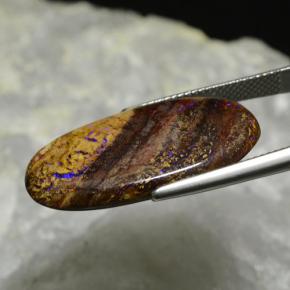 17.33克拉天然多色砾石欧泊，椭圆形切割，28.8×14.7毫米，不透明