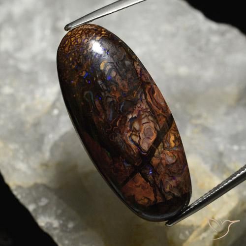 32.39ct 天然 彩色 砾背蛋白石, 椭圆形, 不透明