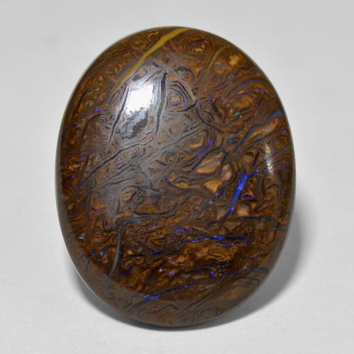 22.16克拉天然多色砾石欧泊，椭圆形切割，22.7×18.1毫米，不透明