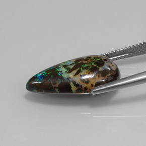 7.90克拉天然多色砾石欧泊，梨形，19.4×10.9毫米，不透明