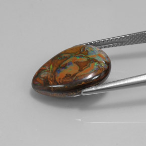 8.30克拉天然多色砾石欧泊，梨形，16.6×13.1毫米，不透明