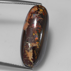 15.56克拉天然多色砾石欧泊，椭圆形切割，23.7×9.8毫米，不透明