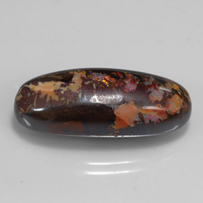 15.56克拉天然多色砾石欧泊，椭圆形切割，23.7×9.8毫米，不透明
