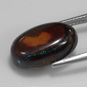 9.49克拉天然多色砾石欧泊，椭圆形切割，16×10.3毫米，不透明