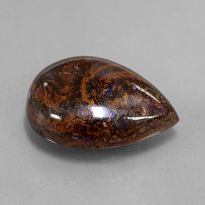 16.89克拉天然多色砾石欧泊，梨形，20.7×14.8毫米，不透明