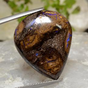 20.90克拉天然多色砾石欧泊，梨形，23.5×19.6毫米，不透明