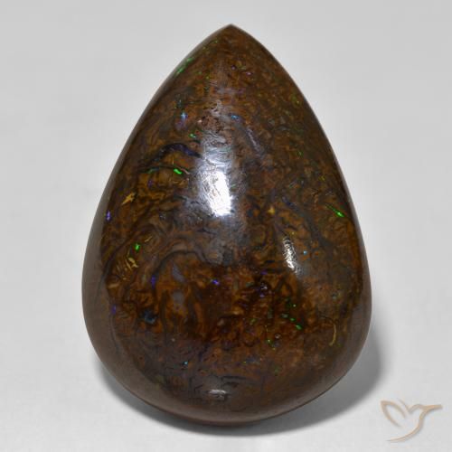 26.23ct 天然 彩色 砾背蛋白石, 梨形, 不透明