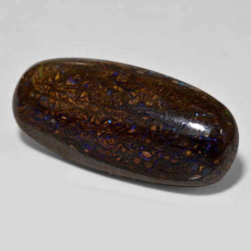 21.04克拉天然多色砾石欧泊，椭圆形切割，27.9×12.8毫米，不透明
