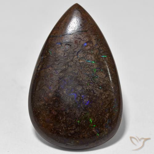 21.46ct 天然 彩色 砾背蛋白石, 梨形, 不透明