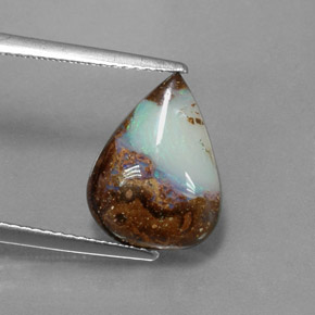 3.00克拉天然多色砾石欧泊，梨形，13.8×10.3毫米，不透明