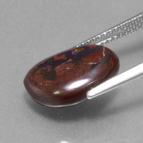 4.96克拉天然多色砾石欧泊，异形，13.1×9.3毫米，不透明