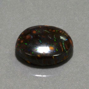 6.61克拉天然多色砾石欧泊，椭圆形切割，13.3×11.8毫米，不透明